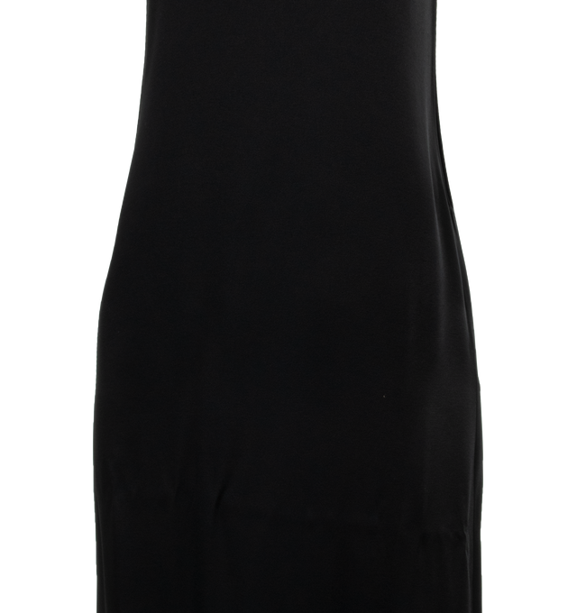 Image 3 of 3 - BLACK - SAINT LAURENT  Long dress made of crepe viscose featuring crewneck, plunging armsyces, button at the back neck and semi-open back with long cape detail. 59% ACETATE, 41% VISCOSE. Made in France. 