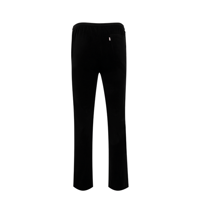 Image 2 of 3 - BLACK - SAINT MICHAEL Track Pant Velour featuring elastic waist, logo patch on leg, side slit pockets and contrast piping. 100% polyester. 