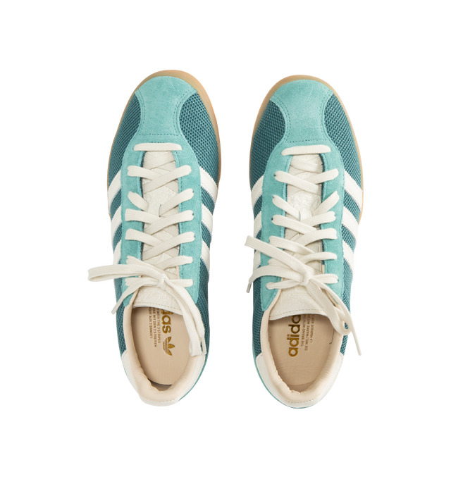 Image 5 of 5 - GREEN - ADIDAS Gazelle Indoor Pro Sneaker featuring regular fit, 3 stripes on side, lace closure, mesh and suede upper, leather lining and gum rubber outsole. 