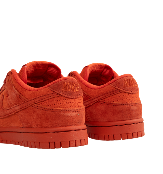 Image 3 of 5 - RED - Nike Dunk Low Collar SE Sneakers are a lace-up style with a low-cut collar, foam midsoles, rubber outsoles, and grippy soles.  