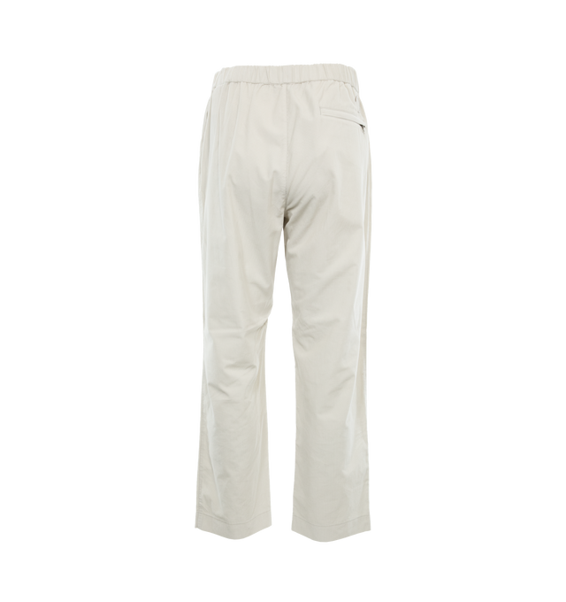 Image 2 of 4 - WHITE - MONCLER Corduroy Jogging Pants featuring waistband with drawstring fastening, zipper closure, zipped back pocket and logo patch. 100% cotton. 