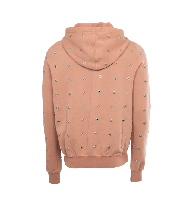 Image 2 of 3 - PINK - DARK SHADOW Granbury Hoodie featuring drawstring hood, ribbed cuffs and hems and studded throughout. 100% cotton.  