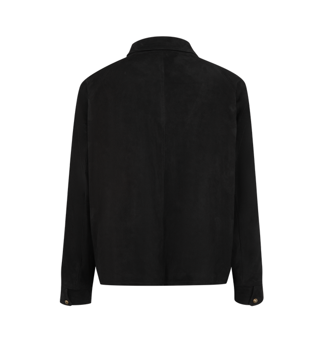 Image 2 of 3 - BROWN - A.Presse Men's Suede Coach Jacket is crafted from supple suede and features a classic coach jacket silhouette inspired by vintage sportswear. Designed with a point collar, front button closure, and a relaxed fit. Main Material: Suede. Made in Japan. 
