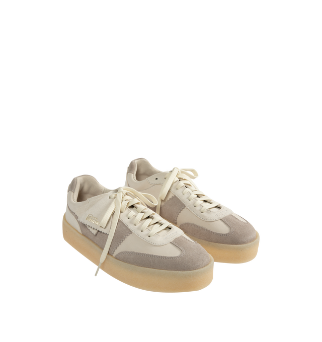 Image 2 of 5 - WHITE - CLARKS Tor 80 Shoe featuring suede uppers, breathable leather lining, natural rubber pebble crepe sole and finished with 2 Clarks Originals fobs (Clarks Originals and Glastonbury Tor). 