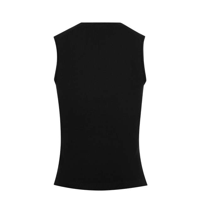 Image 2 of 2 - BLACK - FEAR OF GOD ESSENTIALS Rib Tank featuring poly-nylon rib knit, form fitting, cropped at the hip and a Fear of God Essentials label is positioned at the back. 88% polyester, 12% nylon rib knit. 
