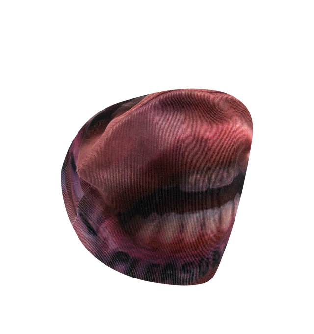 Image 2 of 2 - MULTI - Pleasures Tattoo Skully features a photorealistic print of an inner lip tattoo. 100% acrylic.  