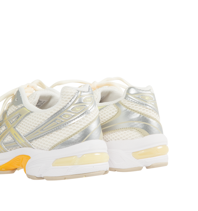 Image 3 of 5 - SILVER - ASICS Gel 1130 Sneaker featuring mesh and leather upper with rubber sole, lace-up front, cushioned textile footbed and lining, GEL technology in the heel and padded low-cut collar. 