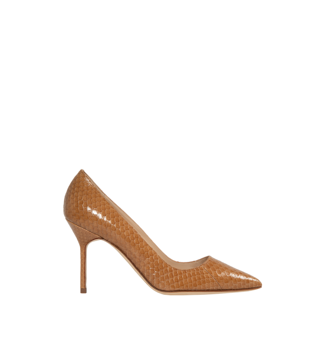BROWN - MANOLO BLAHNIK BB PUMP 90MM featuring pointed toe and stiletto heel. 90MM.
