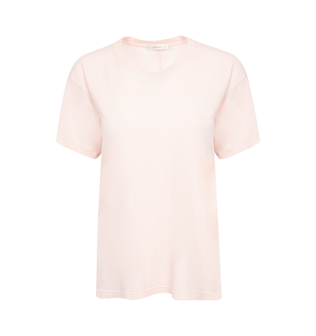 Image 1 of 3 - PINK - THE ROW Blaine Top featuring slim fit, organic cotton jersey with ribbed neckline and signature center back detail. 100% organic cotton. Made in Italy. 