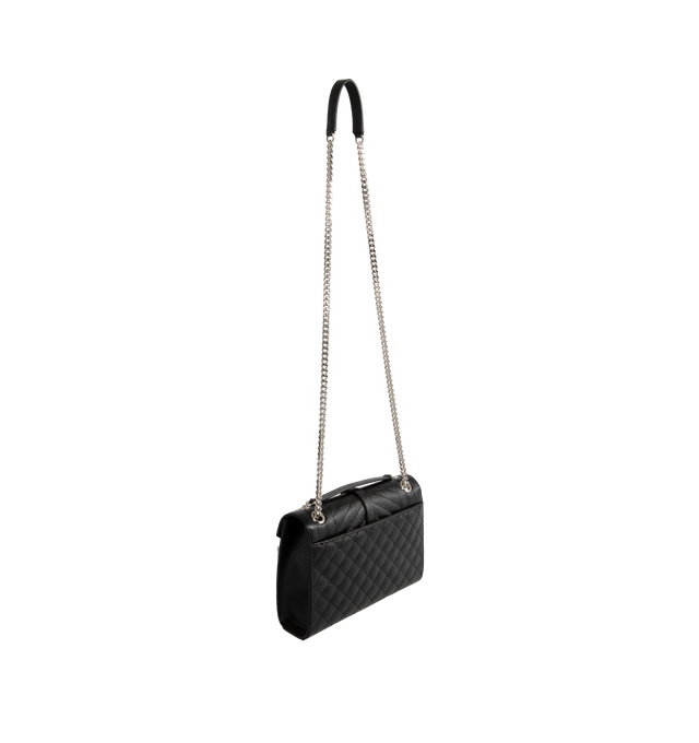 Image 2 of 3 - BLACK - SAINT LAURENT Medium Envelope shoulder bag in Grain de Poudre embossed leather featuring silver hardware and a chain shoulder strap. 100% Leather.  