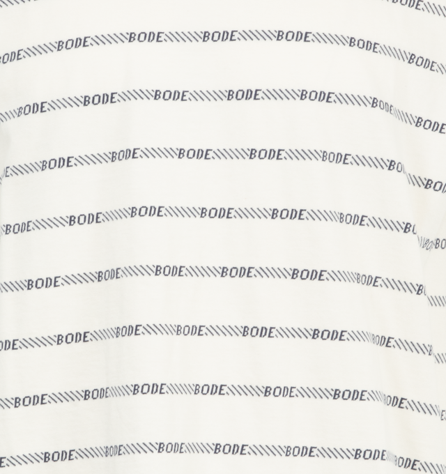 Image 3 of 3 - WHITE - BODE Rec Jacquard Tee featuring logo throughout, short sleeves and contrast crew neck. 100% cotton. Made in Portugal. 