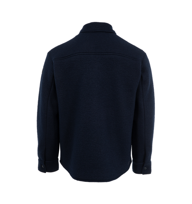 Image 2 of 3 - NAVY - MONCLER Shirt featuring collar, snap button closure, long sleeves and adjustable cuffs. 