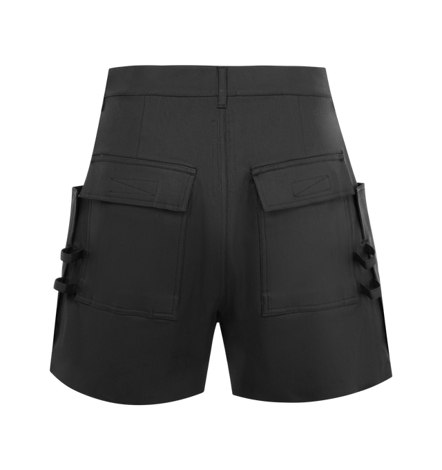 Image 2 of 3 - BLACK - RICK OWENS Cargo Shorts featuring belt loops, four-pocket styling, zip-fly, cargo pocket and hammer loops at outseams. 