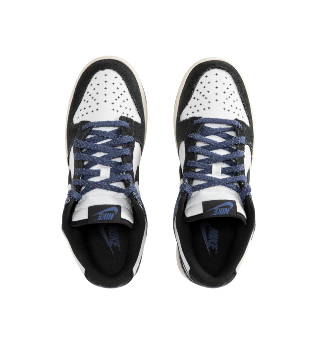 Image 5 of 5 - BLUE - NIKE Dunk Low Retro SE Sneaker featuring leather and suede upper with stitched overlays, foam midsole offers lightweight, responsive cushioning and rubber outsole with classic pivot circle. 