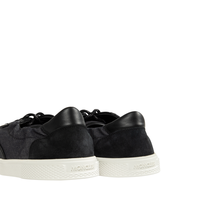 Image 3 of 5 - BLUE - Moncler Men's Vera Leisure Sneakers featuring a denim textile upper, leather lining, lace-up and rubber sole. Sole height 2.4 cm. Made in Italy. 