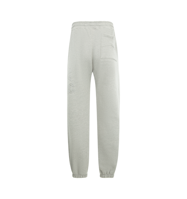 Image 2 of 3 - GREY - RHUDE Athletic Sweatpant featuring drawstring waistband, 3-pocket styling, drawstring hem and logo on leg. 100% nylon. Made in USA. 