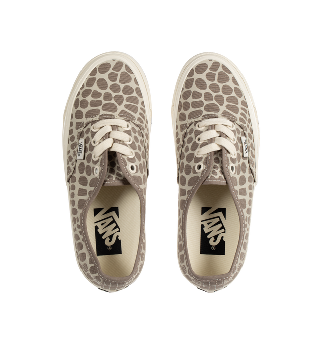 Image 5 of 5 - BROWN - VANS Authentic Reissue 44 LX Sneakers featuring low-top, lightweight canvas upper,  lace-up closure, logo flag at outer side, rubber logo patch at heel, textured rubber midsole, treaded rubber sole and contrast stitching in white. Upper: canvas. Sole: rubber.  