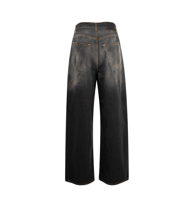 Image 2 of 3 - BLACK - ACNE STUDIOS Super Baggy Fit Jeans featuring mid waist, super wide leg, long length, 5-pocket denim construction and button fly. 100% cotton. 