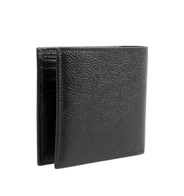 Image 2 of 3 - BLACK - BALENCIAGA Cash Square Folded Wallet featuring patch embroidered on grained calfskin, square folded wallet, 8 card slots, 2 bill pockets and 2 receipt compartments. Calfskin, polyester. Made in Italy. 