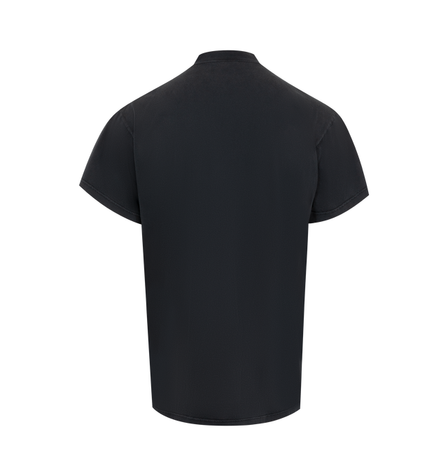 Image 2 of 2 - BLACK - Balenciaga Men's Getaria T-Shirt in an oversize fit in washed black tubular jersey. Featuring crewneck, short sleeves, and Getaria artwork printed at front. 100% cotton. Made in Portugal. 