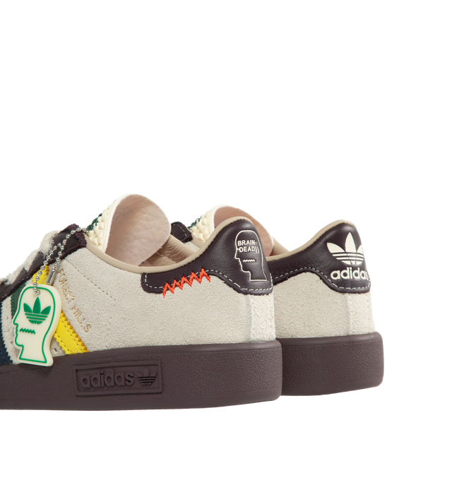 Image 3 of 5 - MULTI - ADIDAS Forest Hills Brain Dead Shoes featuring a low-profile silhouette, a hairy suede upper that features 3-Stripes, visible stitching at the heel tab, an Ecotex tongue, regular fit, lace closure, leather and textile upper, leather lining and rubber outsole. 