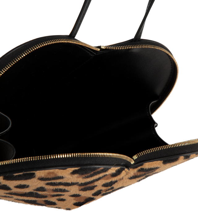 Image 3 of 3 - BROWN - ALAA LE CUR bag signature 3D heart-shaped bag crafted from haircalf leather with leopard pattern.  Featuring zip closure and shoulder or cross body carry thanks to an adjustable strap. Dimensions (cm) : L 21 X H 17 X D 5. Made in Italy. 