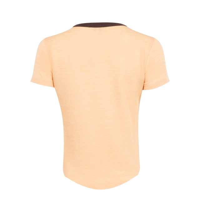 Image 2 of 2 - ORANGE - CHLOE Crew-neck logo T-shirt featuring a large portrait print and Chlo logo at the front, finished with a contrast neckline. 59% polyester, 41% wool. 