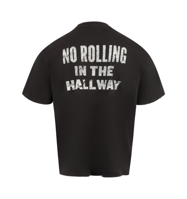 Image 2 of 2 - BLACK - NAHMIAS No Rolling Boxy T-shirt featuring boxy fit, short sleeves, crewneck and logo on front. 100% cotton. 