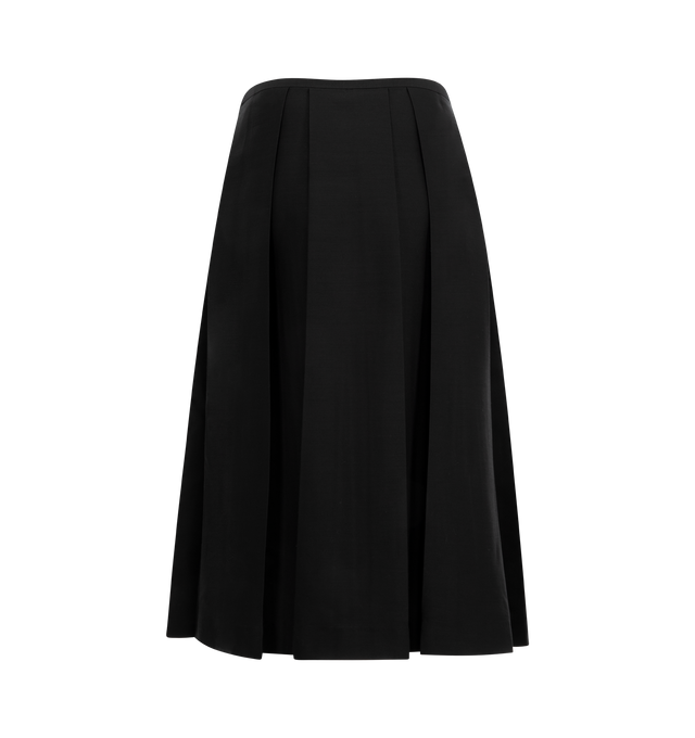 Image 2 of 2 - BLACK - TOTEME skirt constructed with meticulous pleating to emulate the shape of a twinflower. It is made from a structured blend of wool and silk fibers and fastens with a concealed side zipper.  90% wool, 10% silk. 