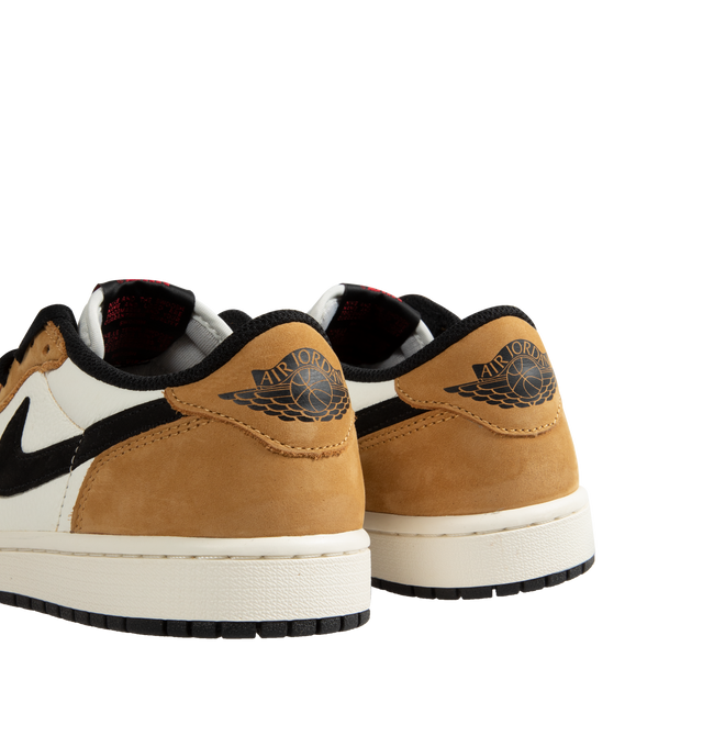 Image 3 of 5 - MULTI - Jordan Air Jordan 1 Low OG Sneakers are a lace-up style with perforated toes, foam midsoles, logos at the heels, and rubber traction soles.  