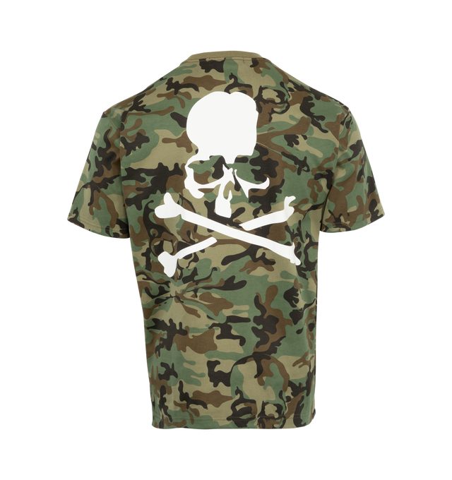 Image 2 of 2 - GREEN - MASTERMIND JAPAN OG Camo T-shirt featuring rib-knit crewneck, logo printed at front and back and short sleeves. 100% cotton. Made in Japan. 