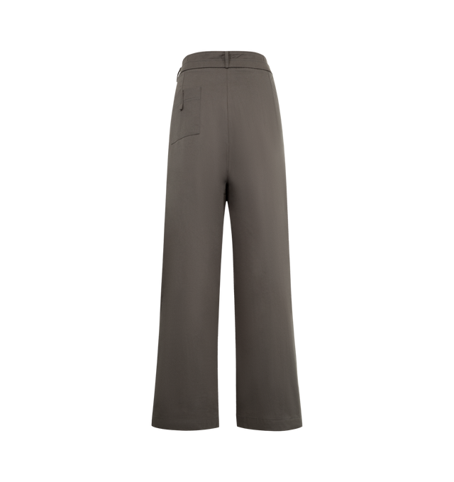 Image 2 of 3 - GREY - DEIJI STUDIOS Two Layer Pant featuring a softly structured full-length pant with a layered waistband detail, hook and eye closure, internal zip fly, gentle front tucks for volume, angled side seam pockets and a relaxed leg. 100% GOTS certified organic cotton.  