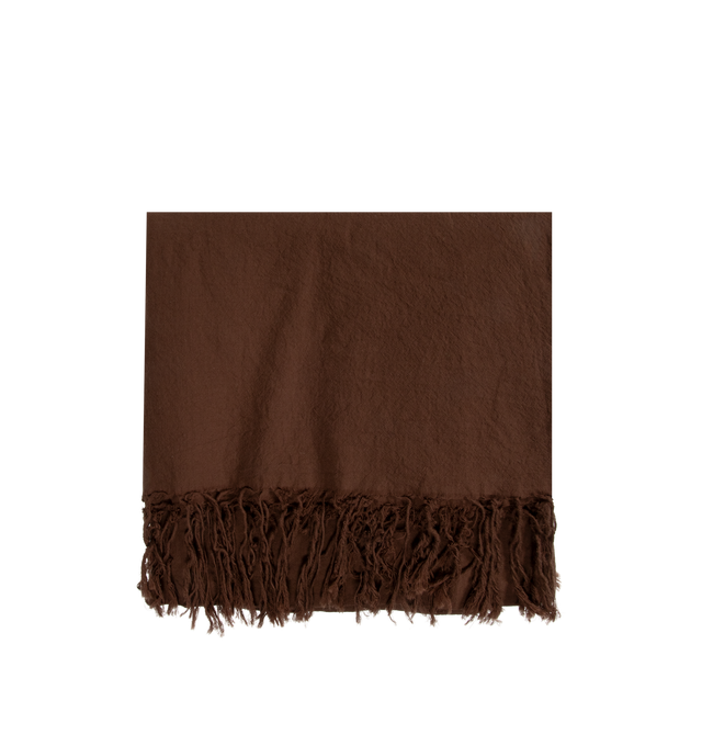 Image 1 of 2 - BROWN - THE ROW Parla Scarf featuring long lightweight scarf in cotton with fringed finish. 100% cotton. Made in Italy. 