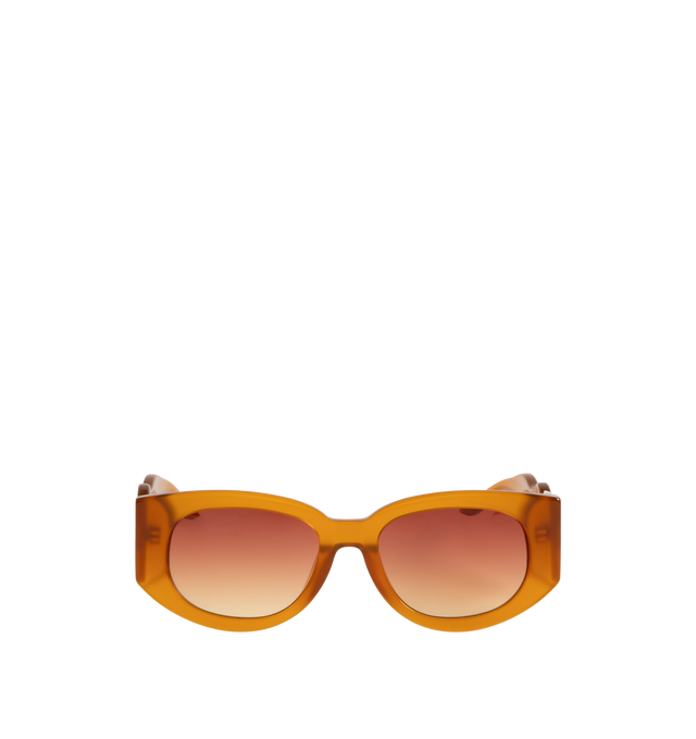 Image 1 of 3 - ORANGE - CASABLANCA Wavy Acetate Sunglasses featuring 100% UV protection, branding at sides, wavy temple design and tinted lenses. 100% acetate. 