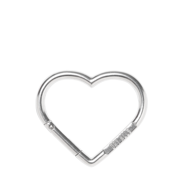 Image 2 of 2 - SILVER - HUMAN MADE Heart Carabiner featuring lightweight aluminum, strong rust resistance, straight gate design and HUMAN MADE and DRY ALLS engraving. 5 x 5cm. Aluminium.  
