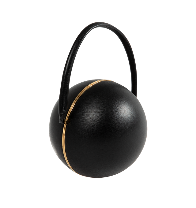 Image 2 of 3 - BLACK - Alaia Sphere Minaudie Handbag has a magnetic closure, hand carry handle, and gold toned hardware. Made in Italy 