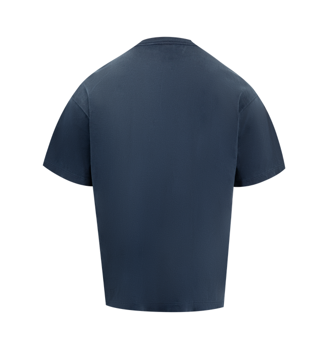 Image 2 of 2 - NAVY - NEIGHBORHOOD X SAINT MICHAEL Fearless Tee featuring short sleeves, vintage distressed look, graphic on front and crew neck. 100% cotton. Made in Japan. 