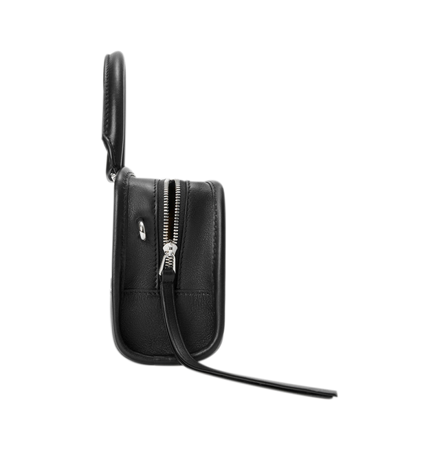 Image 4 of 11 - BLACK - Loewe Mini Amazona 180 Bag in leather features a relaxed silhouette anchored by a single toron top handle, designed to be carried open, while a concealed closure secures the main compartment, removable shoulder and crossbody straps, two carry options: short handle, removable and adjustable crossbody strap, zip closure with two leather zip pullers, two compartments, main compartment closed with magnetic closure, left side d-ring for customization, suede and nappa lambskin lining, and  