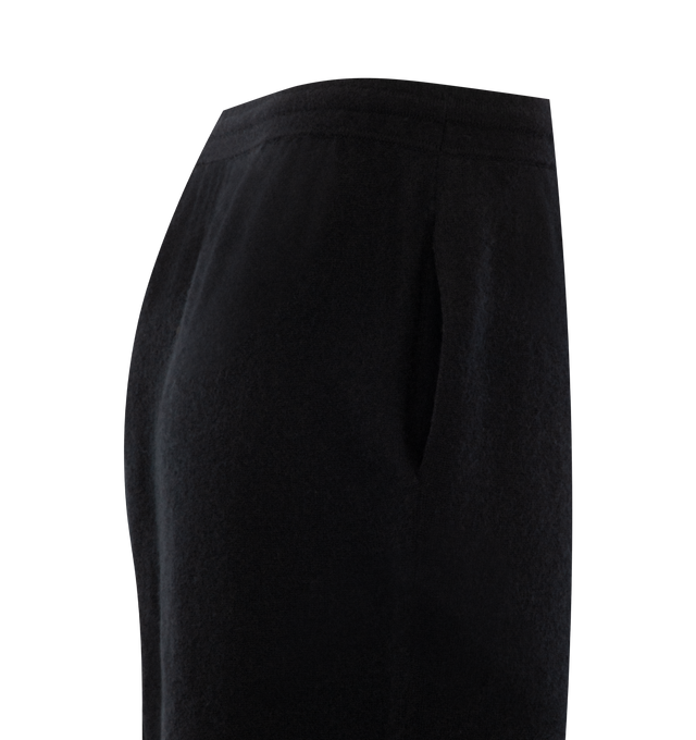 Image 3 of 3 - BLACK - THE ROW Hayat Pant featuring ankle-length, mid-rise pant in brushed cashmere with tapered leg and elasticated waistband. 100% cashmere. Made in Italy. 