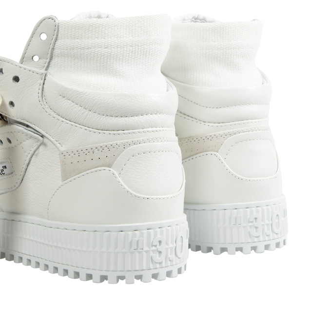 Image 3 of 5 - WHITE - OFF-WHITE 3.0 Off Court Sneaker featuring calf leather, panelled design, logo patch to the front, signature Arrows motif, perforated detailing, logo print to the side, signature Zip Tie tag, round toe, front lace-up fastening, branded insole and ridged rubber sole. 