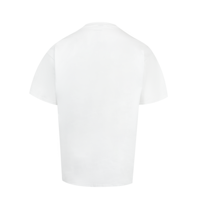 Image 2 of 2 - WHITE - PLEASURES Sandblast T-shirt featuring crew neck, short sleeves, boxy fit and logo graphic on the chest. 100% cotton. 