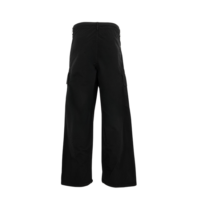 Image 2 of 4 - BLACK - C.P. Company Flatt Nylon Loose Utility Cargo Pants featuring three-pocket styling, zip-fly, cargo pocket at outseam, acetate lens at outseam, tucks at knees and logo patch at back pocket. 100% polyamide. 