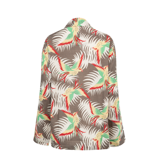 Image 2 of 2 - MULTI - BODE Sun Conure Long Sleeve Shirt featuring spread collar, button fron closure, long sleeves and printed with an oversized tropical-bird pattern. 100% cotton. Made in India. 