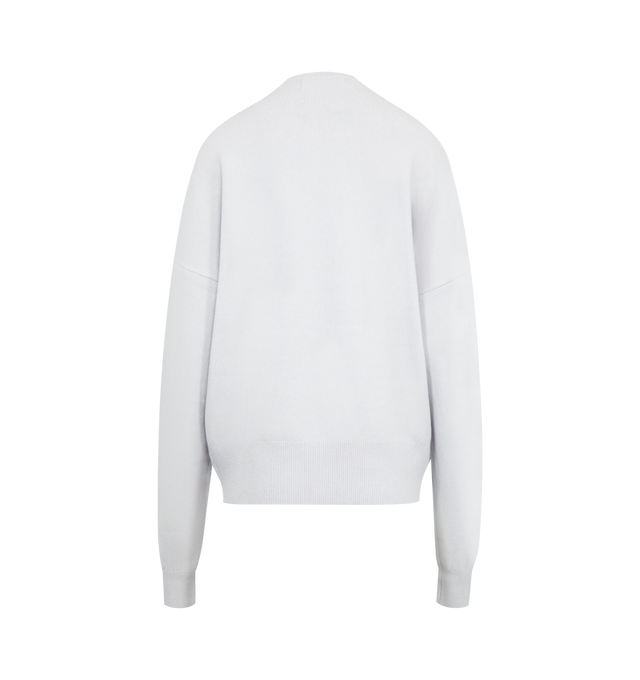 Image 2 of 2 - WHITE - EXTREME CASHMERE Tes Sweater featuring cashmere crew-neck sweater with a comfort fit, long sleeves, dropped shoulders and rib-knitted cuffs and hem. 88% cashmere, 10% nylon, 2% spandex. 
