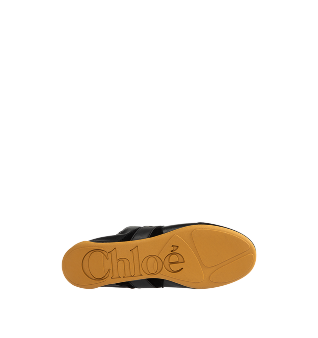 Image 4 of 5 - BLACK - CHLOE Kick Sneaker featuring nylon and suede in an ultra-light silhouette with a flexible recycled rubber sole for a second-skin effect, Chlo logo signs the side and the back loop and boxing-style Chlo label on the tongue. 