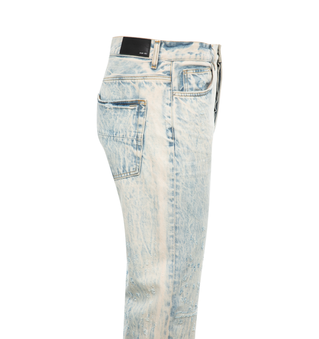 Image 2 of 2 - BLUE - AMIRI Shotgun Straight Jean featuring 5 pockets, zip fastening, straight fit and washed effect. 100% cotton. 