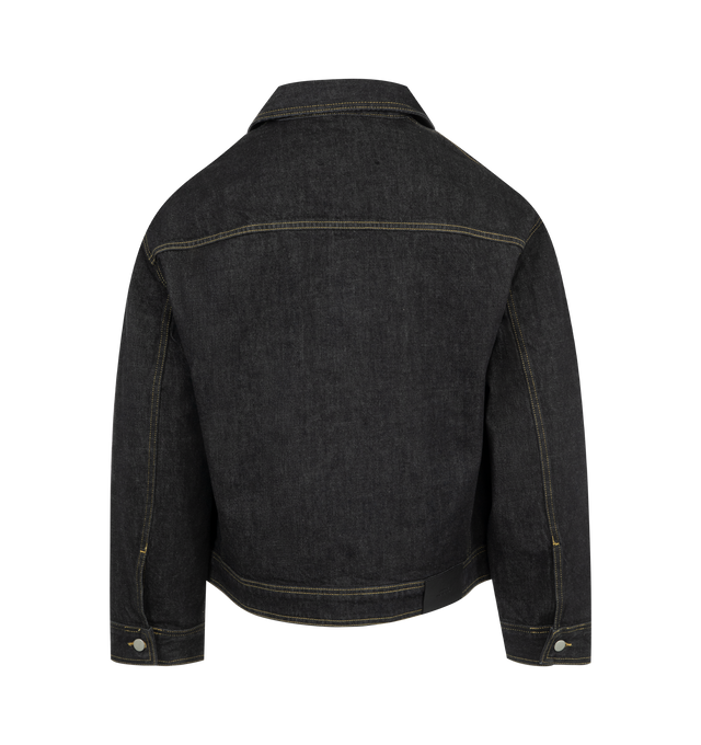 Image 2 of 3 - BLACK - Studio Nicholson Men's denim jacket featuring front button fastening, two chest flap pockets, two side inset pockets. Organic Cotton 100%. 