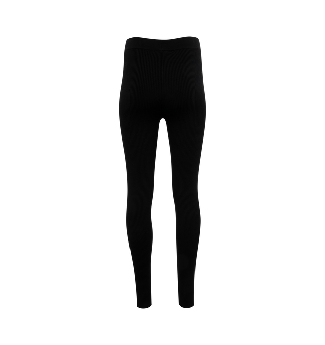 Image 2 of 2 - BLACK - FEAR OF GOD ESSENTIALS Leggings featuring elasticized waistband and rubberized logo patch at front. 43% cotton, 29% polyester, 28% nylon. 