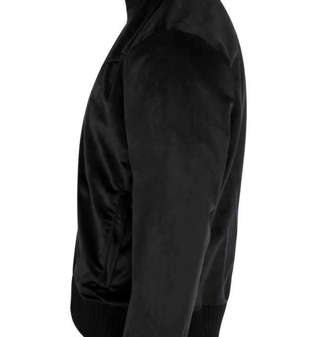 Image 3 of 3 - BLACK - AMIRI Track Jacket featuring double zip closure, rib finishes, side pockets and stand collar. Made in Italy. 