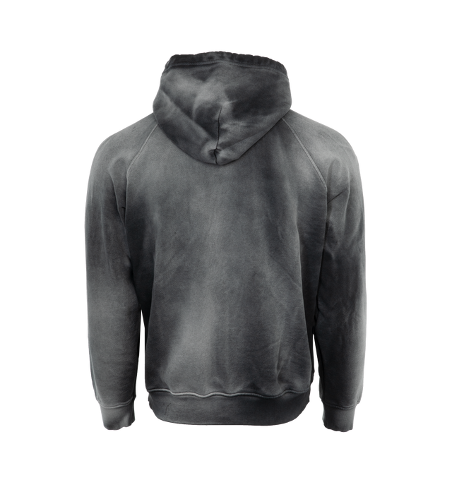 Image 2 of 3 - BLACK - DIESEL S-Roxt Hoodie featuring faded effect, slouchy drawstring hood, long raglan sleeves, metallic appliqu oval D logo, cut-out detailing to the logo, front pouch pocket, ribbed cuffs and hem, french terry lining and pull-on style. 100% cotton.  